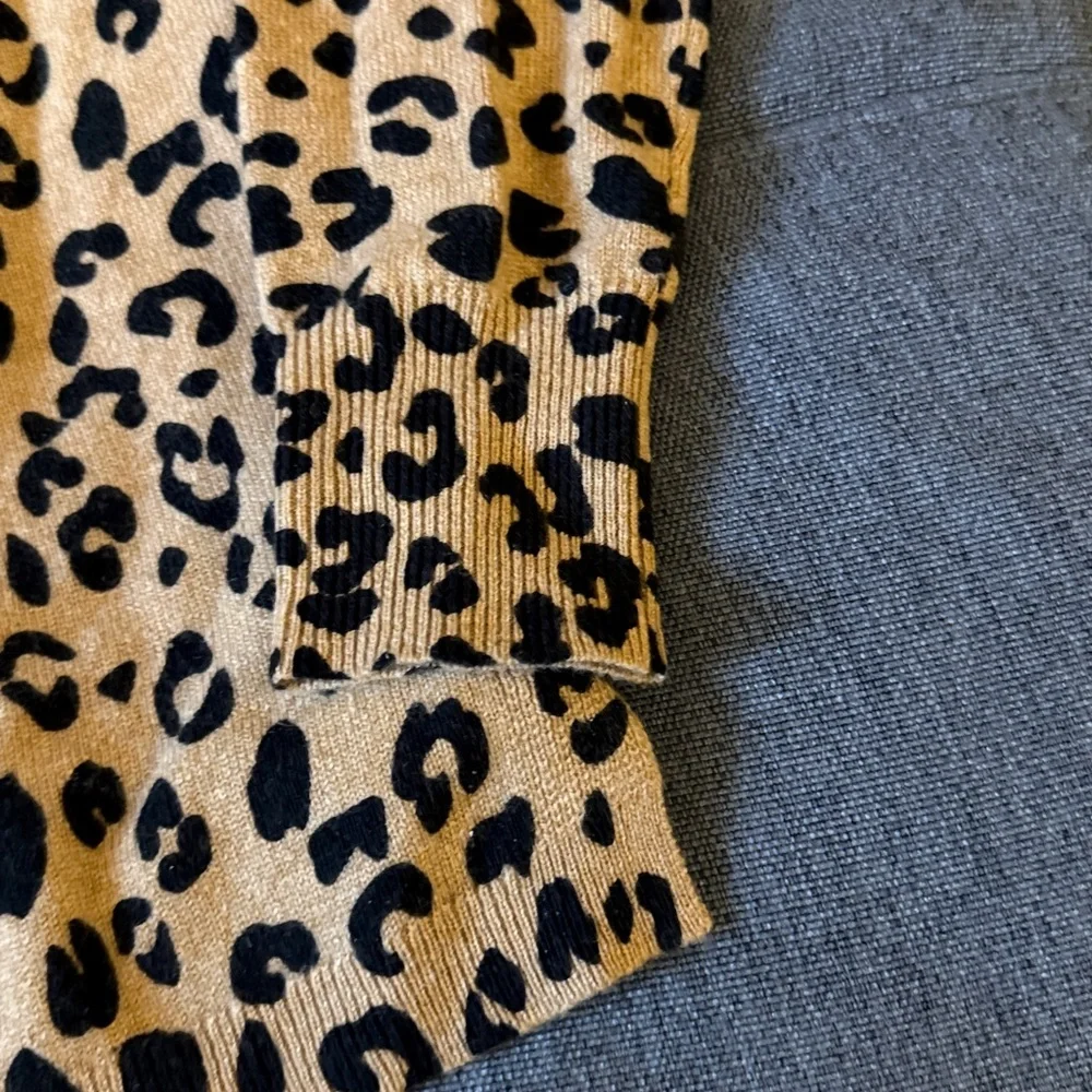 J. Crew Cashmere Leopard Print Crewneck Sweater. Woman’s Size Small.